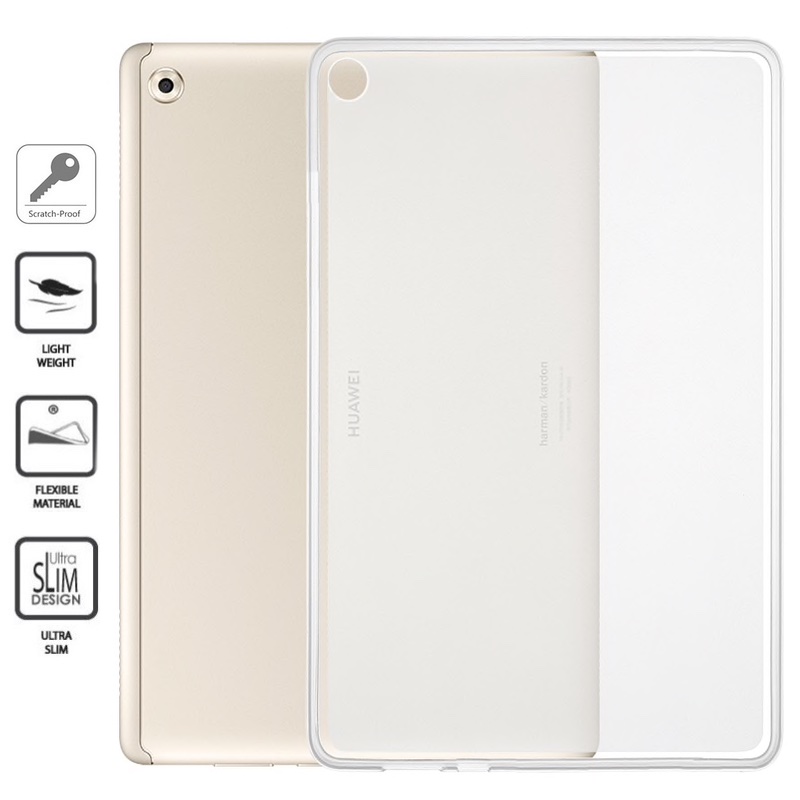 Permatomas silikoninis dėkliukas Huawei mediapad t5 10 planšetei Permatomas silikoninis dėkliukas Huawei mediapad t5 10 planšetei